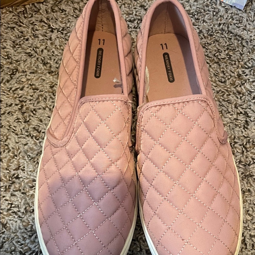 Quilted Pink Slip-On Sneakers